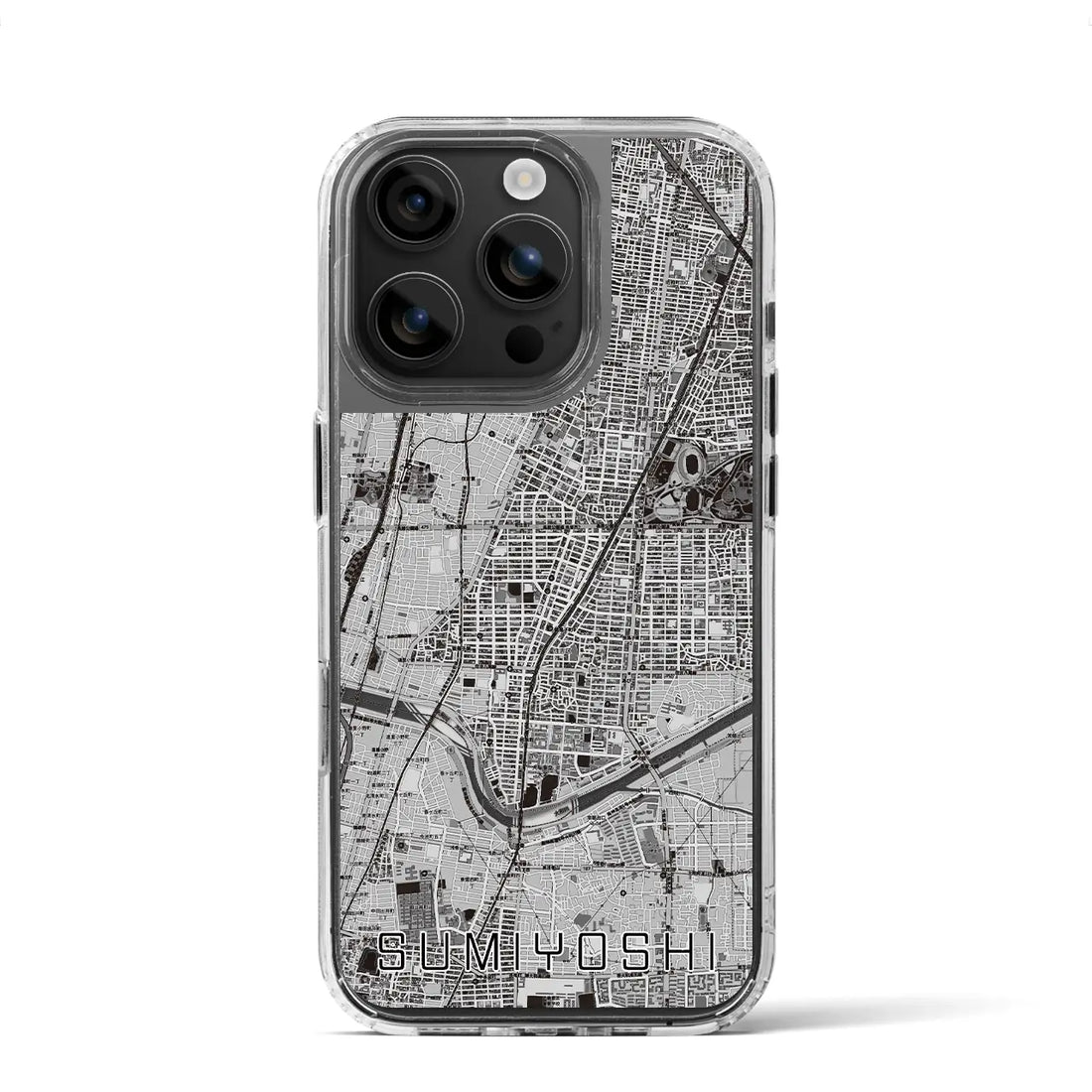 【住吉（大阪府）】地図柄iPhoneケース（MagSafeタイプ）