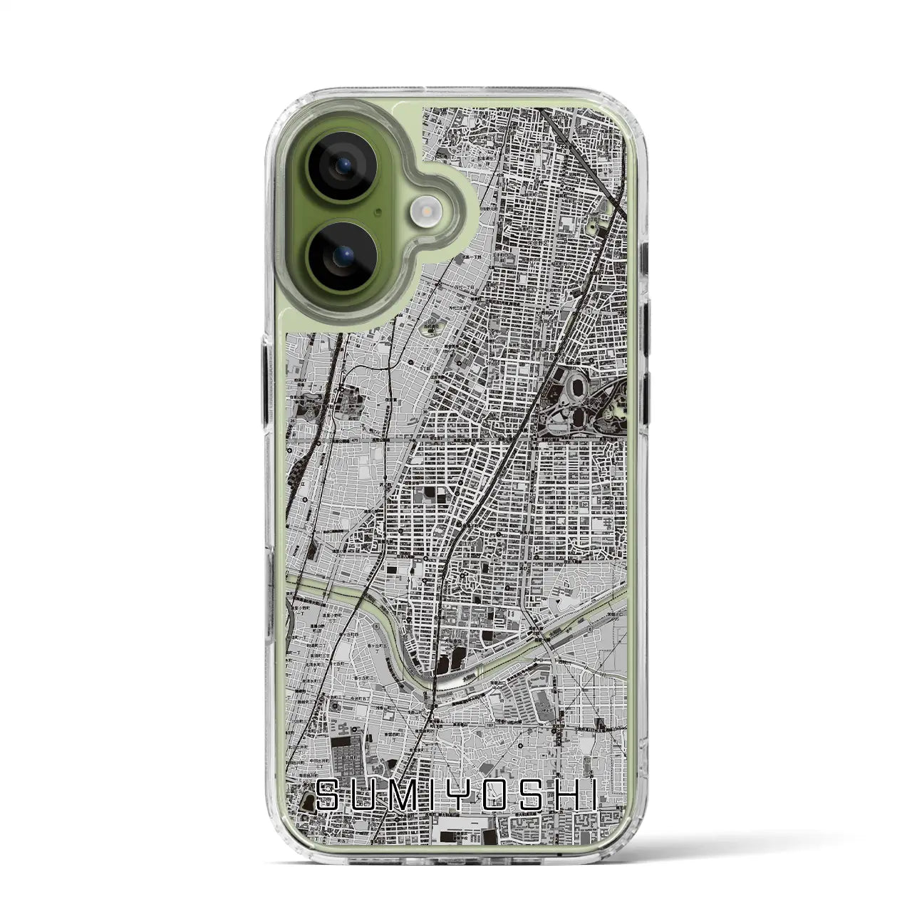 【住吉（大阪府）】地図柄iPhoneケース（MagSafeタイプ）