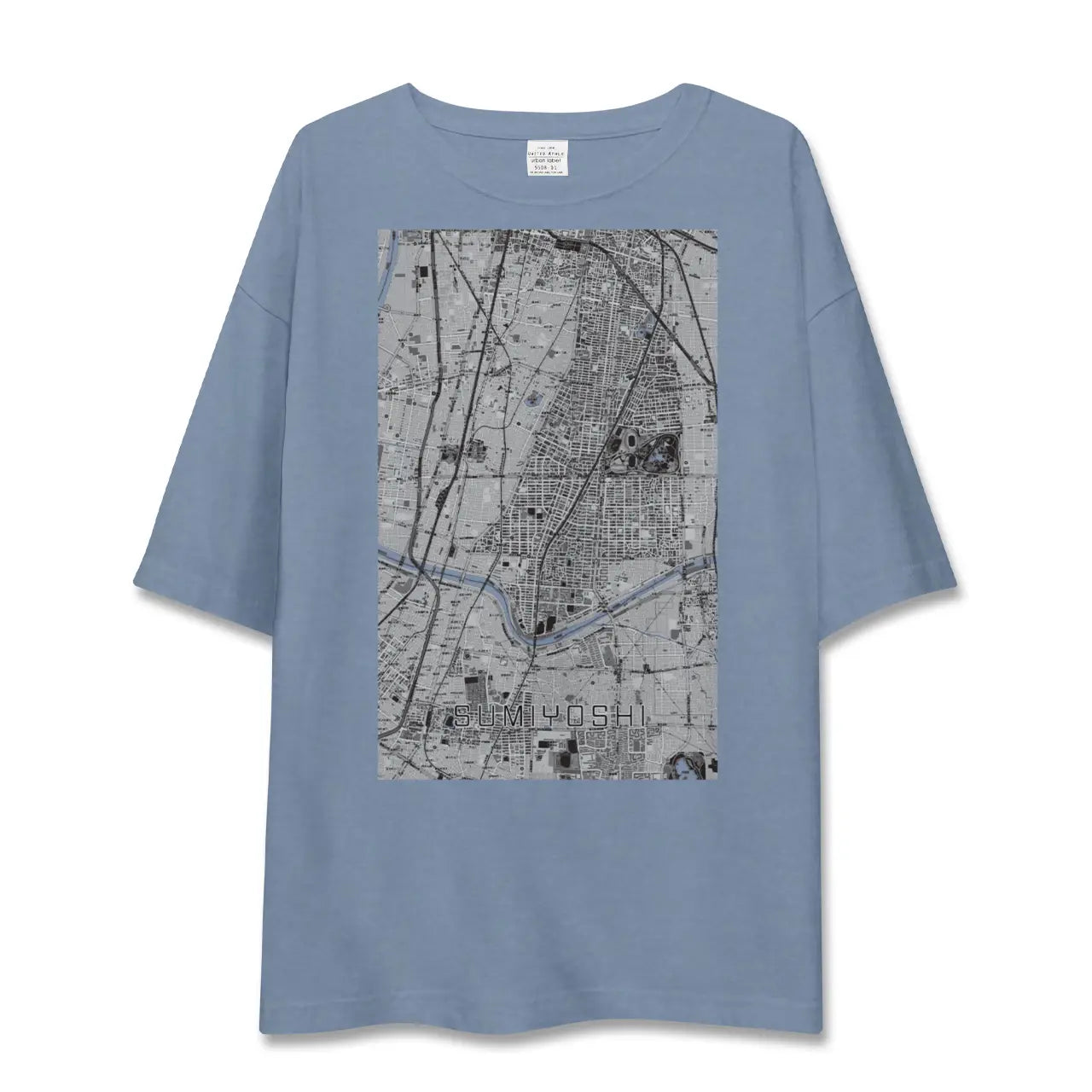 【住吉（大阪府）（大阪府）】地図柄ビッグシルエットTシャツ