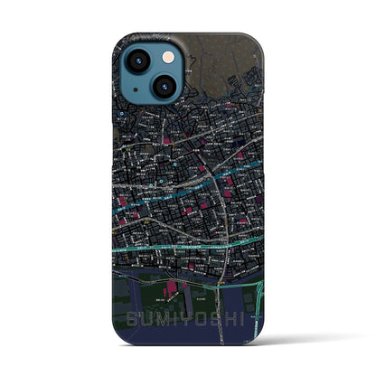 【住吉（兵庫県）】地図柄iPhoneケース（バックカバータイプ）