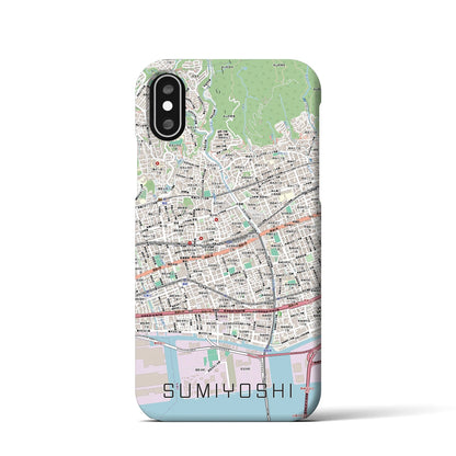 【住吉（兵庫県）】地図柄iPhoneケース（バックカバータイプ）