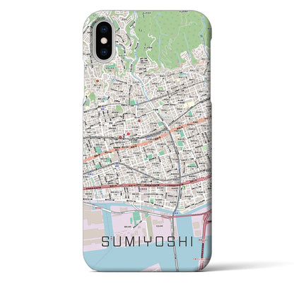 【住吉（兵庫県）】地図柄iPhoneケース（バックカバータイプ）