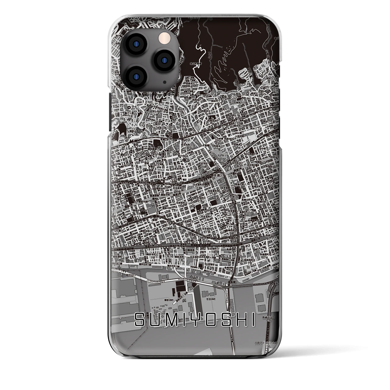 【住吉（兵庫県）】地図柄iPhoneケース（クリアタイプ）