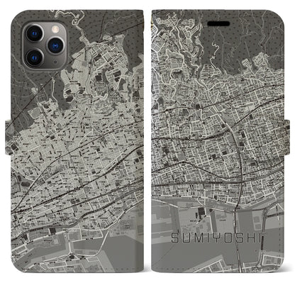 【住吉（兵庫県）】地図柄iPhoneケース（手帳タイプ）