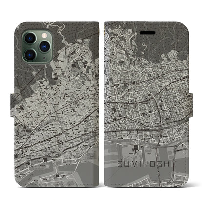 【住吉（兵庫県）】地図柄iPhoneケース（手帳タイプ）