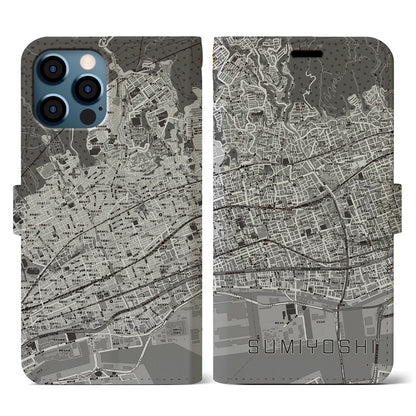 【住吉（兵庫県）】地図柄iPhoneケース（手帳タイプ）