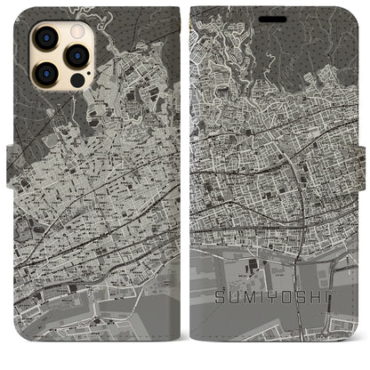 【住吉（兵庫県）】地図柄iPhoneケース（手帳タイプ）