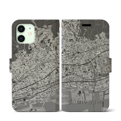 【住吉（兵庫県）】地図柄iPhoneケース（手帳タイプ）