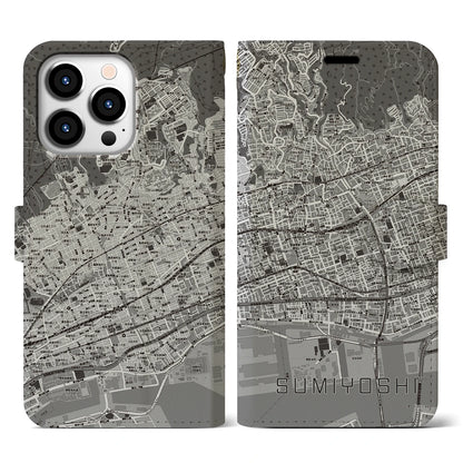 【住吉（兵庫県）】地図柄iPhoneケース（手帳タイプ）