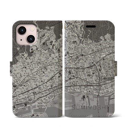 【住吉（兵庫県）】地図柄iPhoneケース（手帳タイプ）