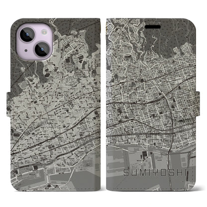【住吉（兵庫県）】地図柄iPhoneケース（手帳タイプ）