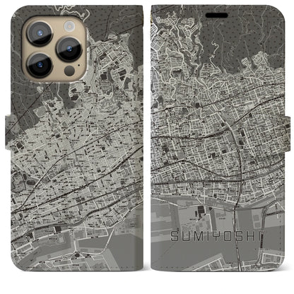 【住吉（兵庫県）】地図柄iPhoneケース（手帳タイプ）