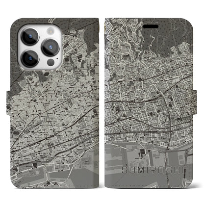 【住吉（兵庫県）】地図柄iPhoneケース（手帳タイプ）