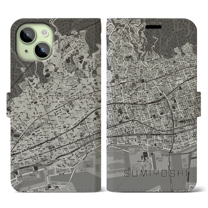 【住吉（兵庫県）】地図柄iPhoneケース（手帳タイプ）