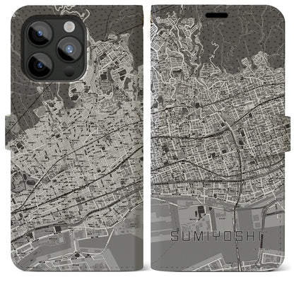 【住吉（兵庫県）】地図柄iPhoneケース（手帳タイプ）