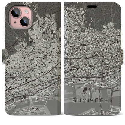 【住吉（兵庫県）】地図柄iPhoneケース（手帳タイプ）