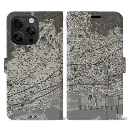 【住吉（兵庫県）】地図柄iPhoneケース（手帳タイプ）