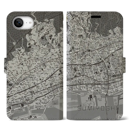 【住吉（兵庫県）】地図柄iPhoneケース（手帳タイプ）