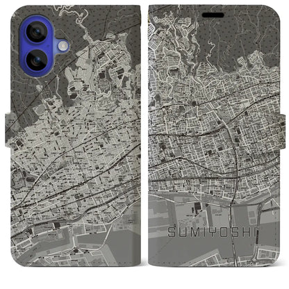 【住吉（兵庫県）】地図柄iPhoneケース（手帳タイプ）