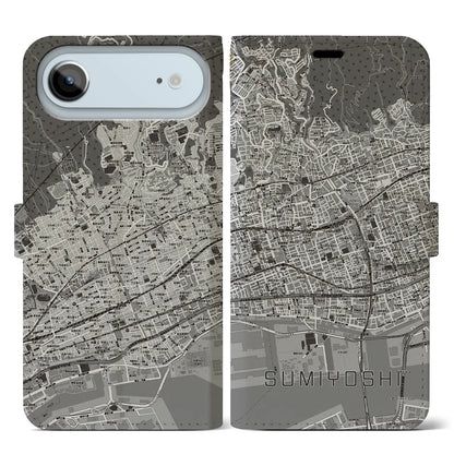 【住吉（兵庫県）】地図柄iPhoneケース（手帳タイプ）