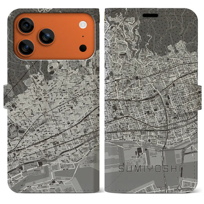 【住吉（兵庫県）】地図柄iPhoneケース（手帳タイプ）