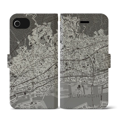 【住吉（兵庫県）】地図柄iPhoneケース（手帳タイプ）