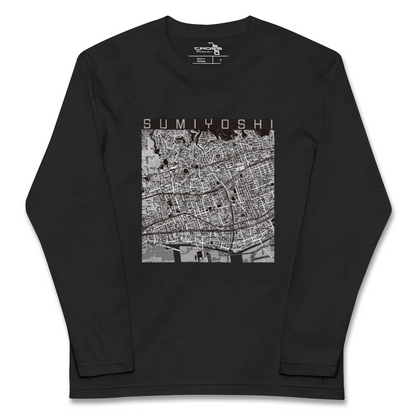 【住吉（兵庫県）（兵庫県）】地図柄ロングスリーブTシャツ