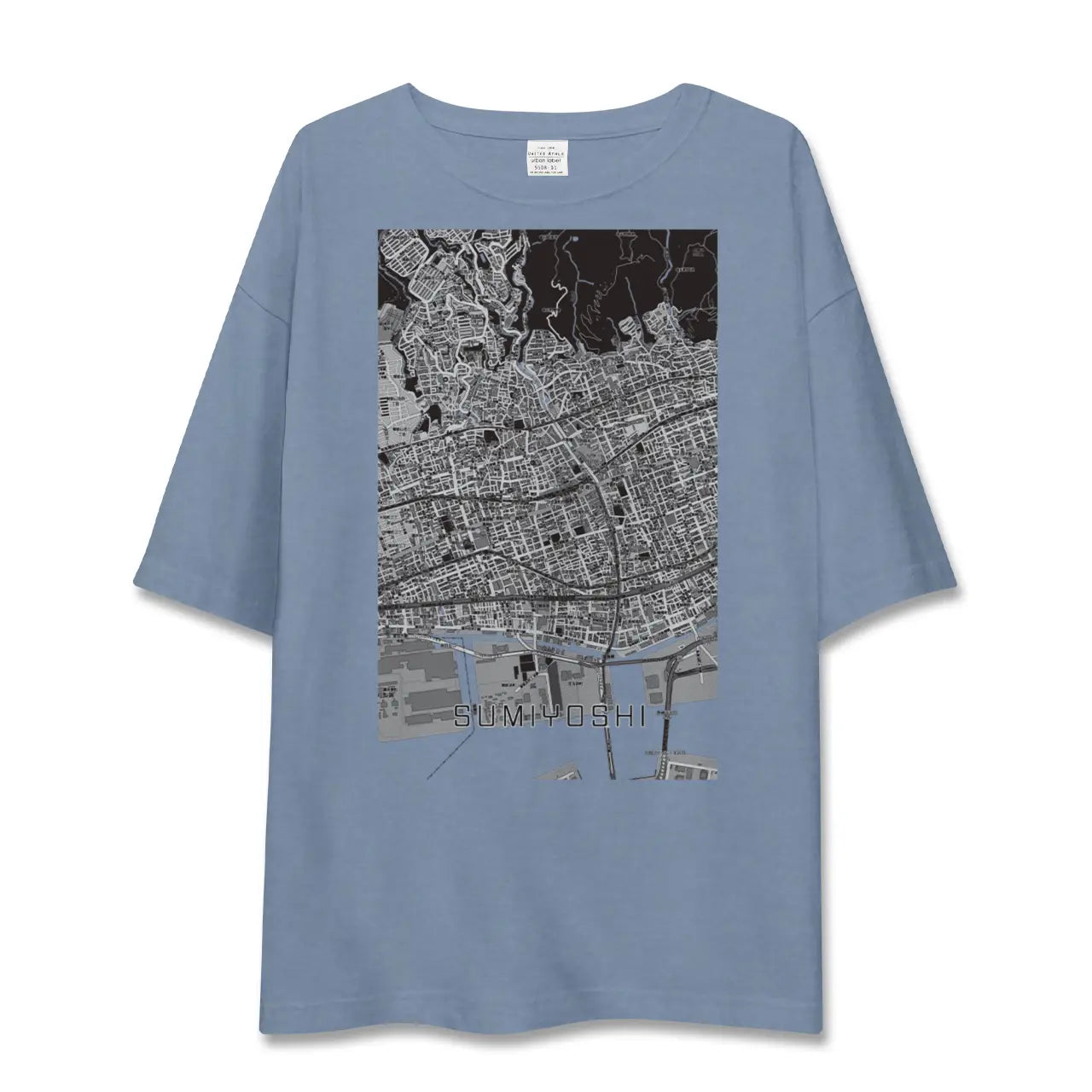 【住吉（兵庫県）（兵庫県）】地図柄ビッグシルエットTシャツ