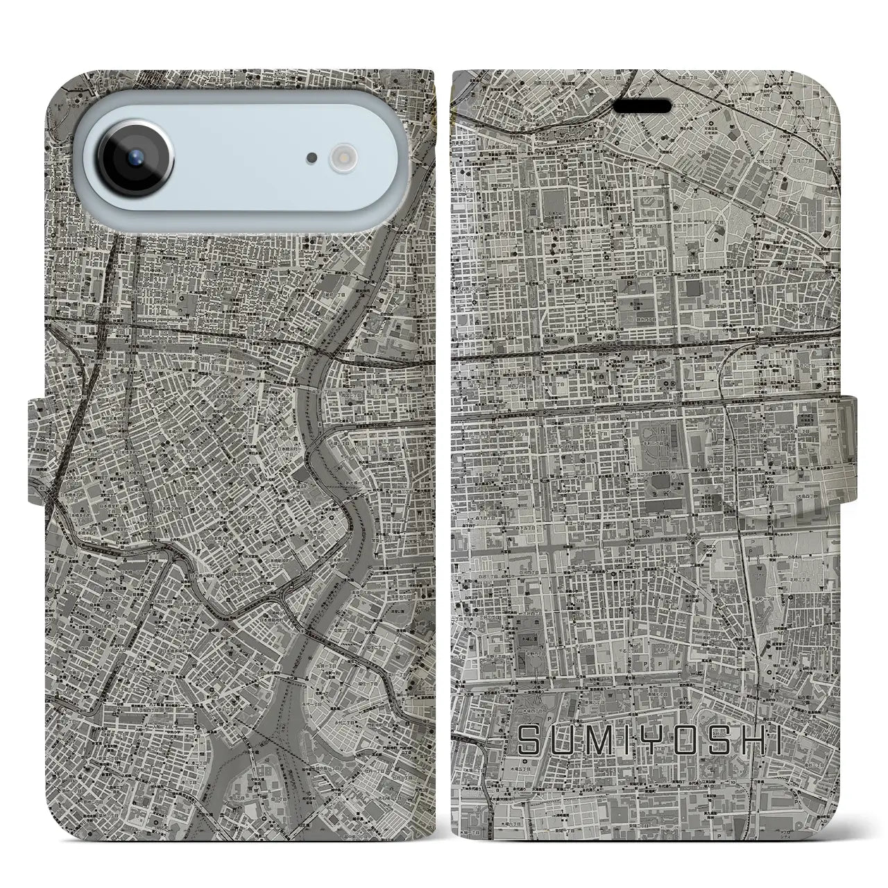 【住吉（東京都）】地図柄iPhoneケース（手帳タイプ）