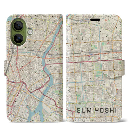 【住吉（東京都）】地図柄iPhoneケース（手帳タイプ）