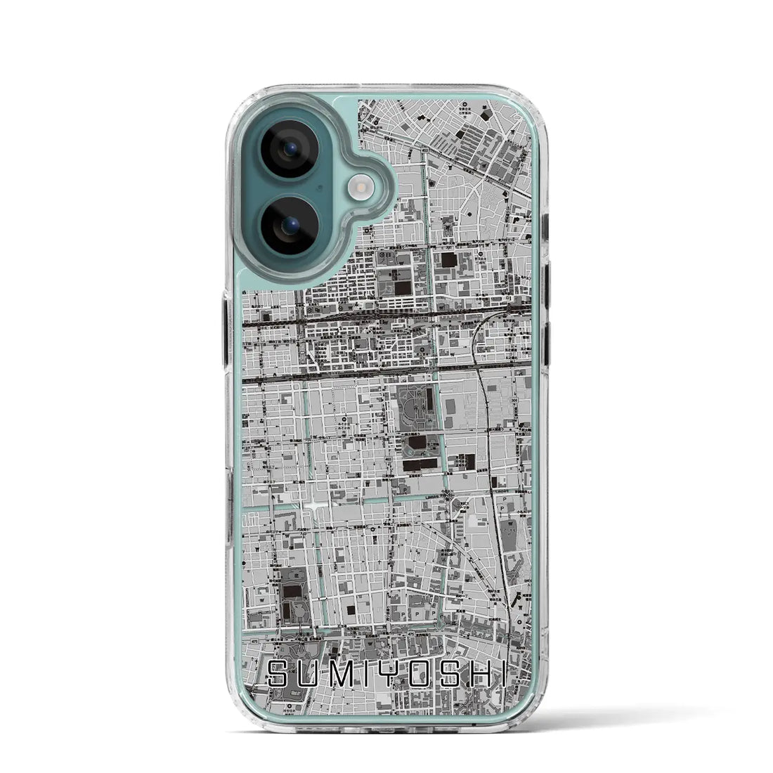 【住吉（東京都）】地図柄iPhoneケース（MagSafeタイプ）モノトーン・iPhone 16 Pro 用