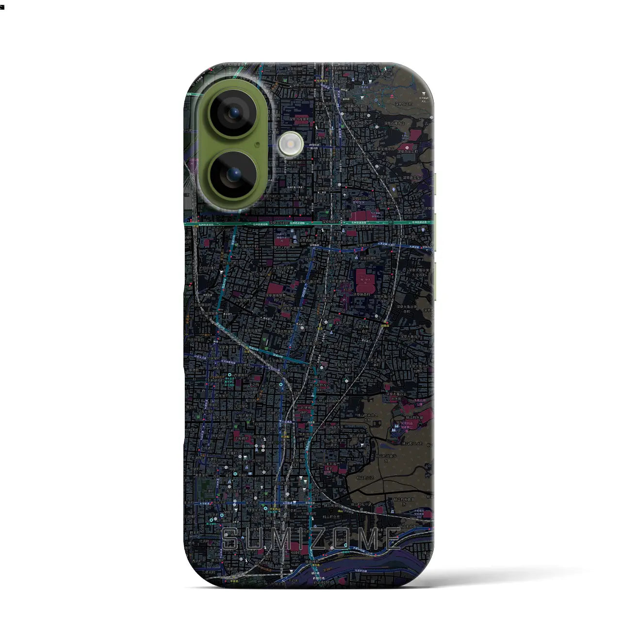 【墨染（京都府）】地図柄iPhoneケース（バックカバータイプ）