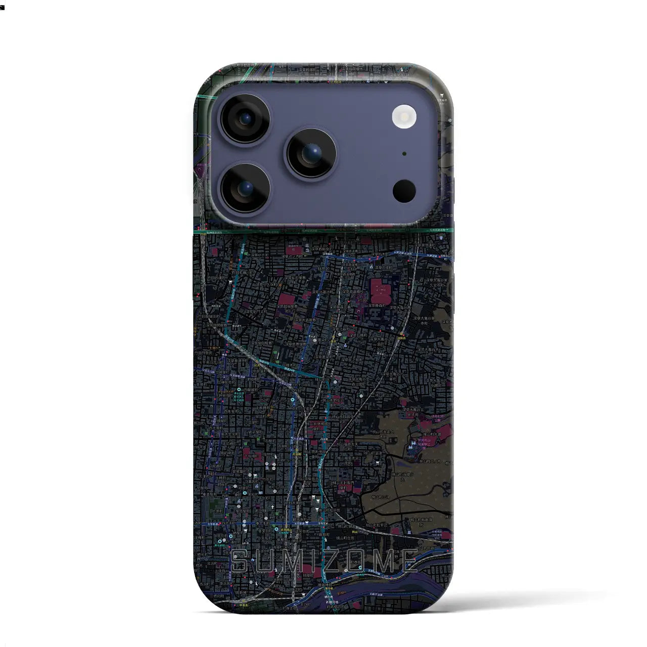 【墨染（京都府）】地図柄iPhoneケース（バックカバータイプ）