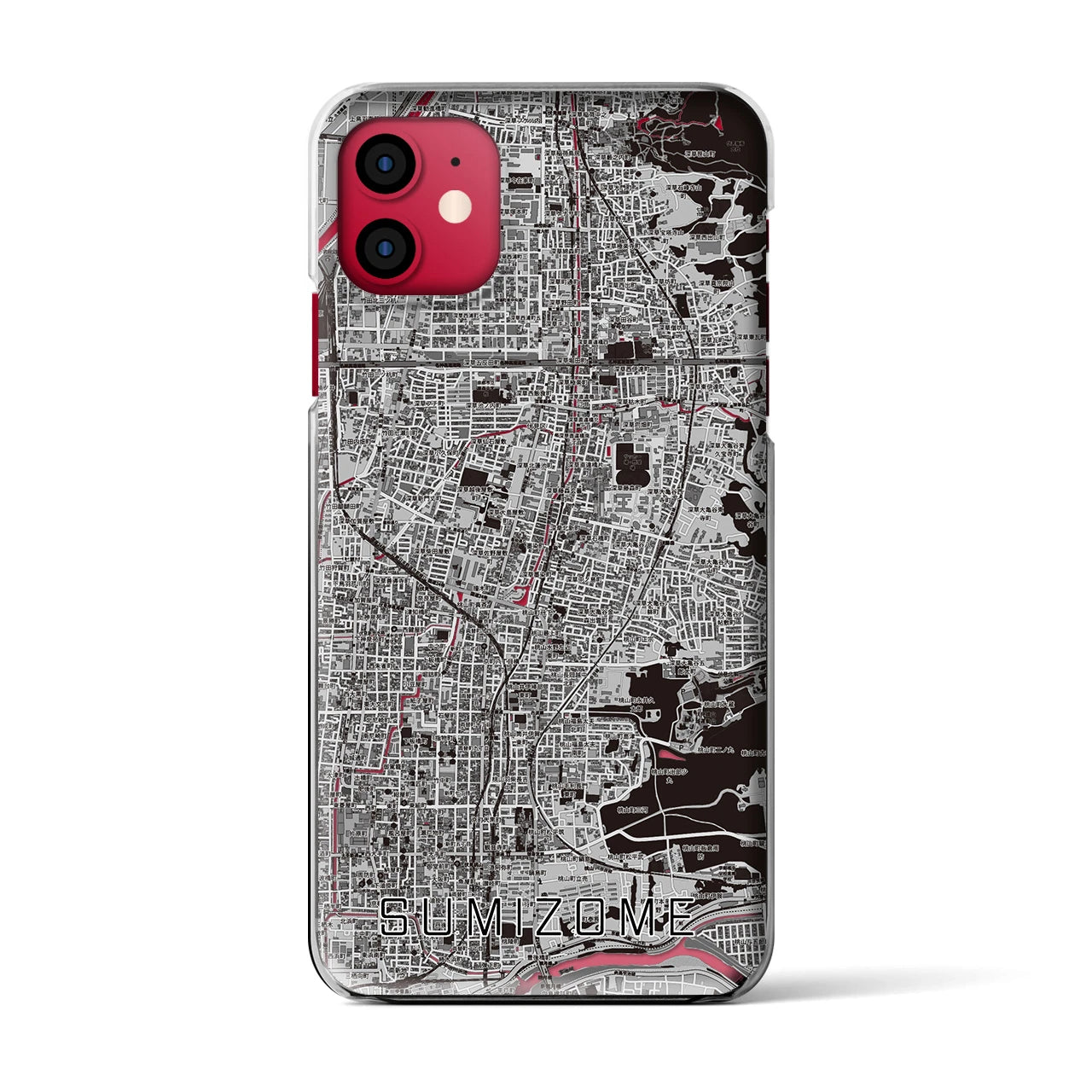 【墨染（京都府）】地図柄iPhoneケース（クリアタイプ）