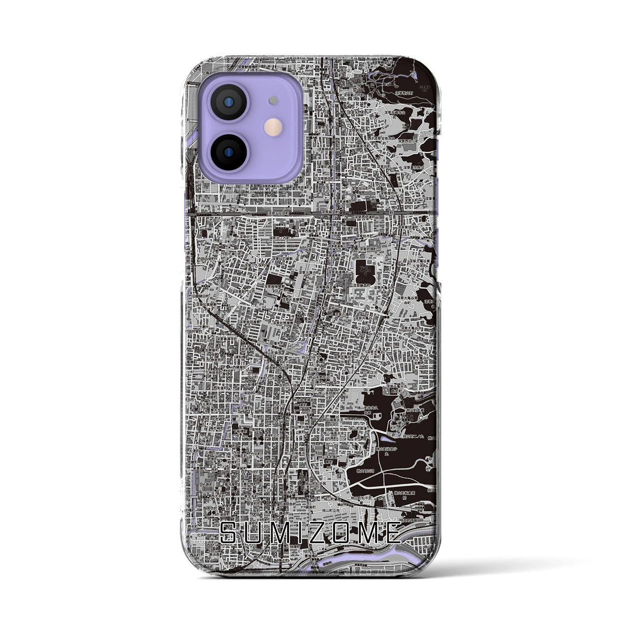 【墨染（京都府）】地図柄iPhoneケース（クリアタイプ）