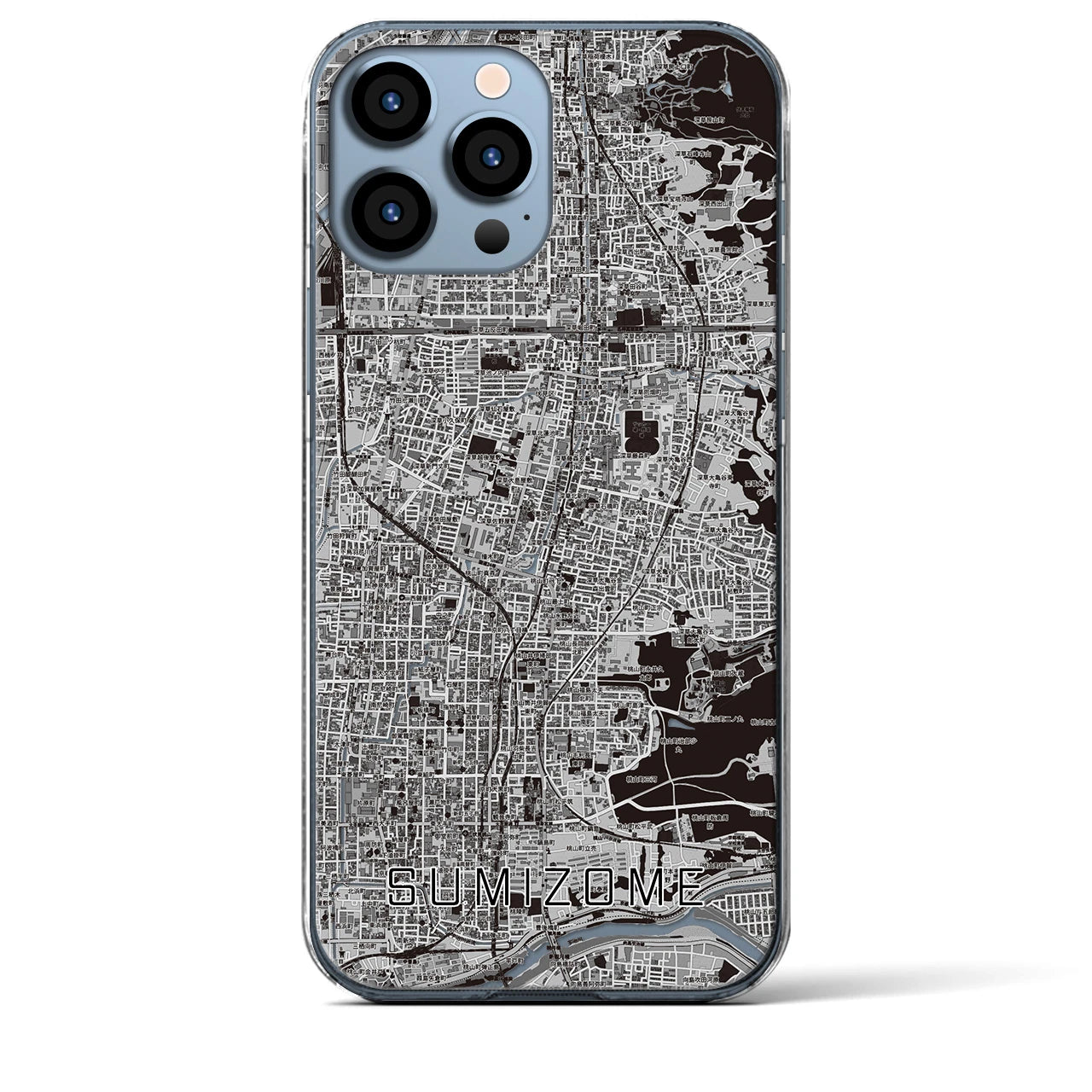 【墨染（京都府）】地図柄iPhoneケース（クリアタイプ）