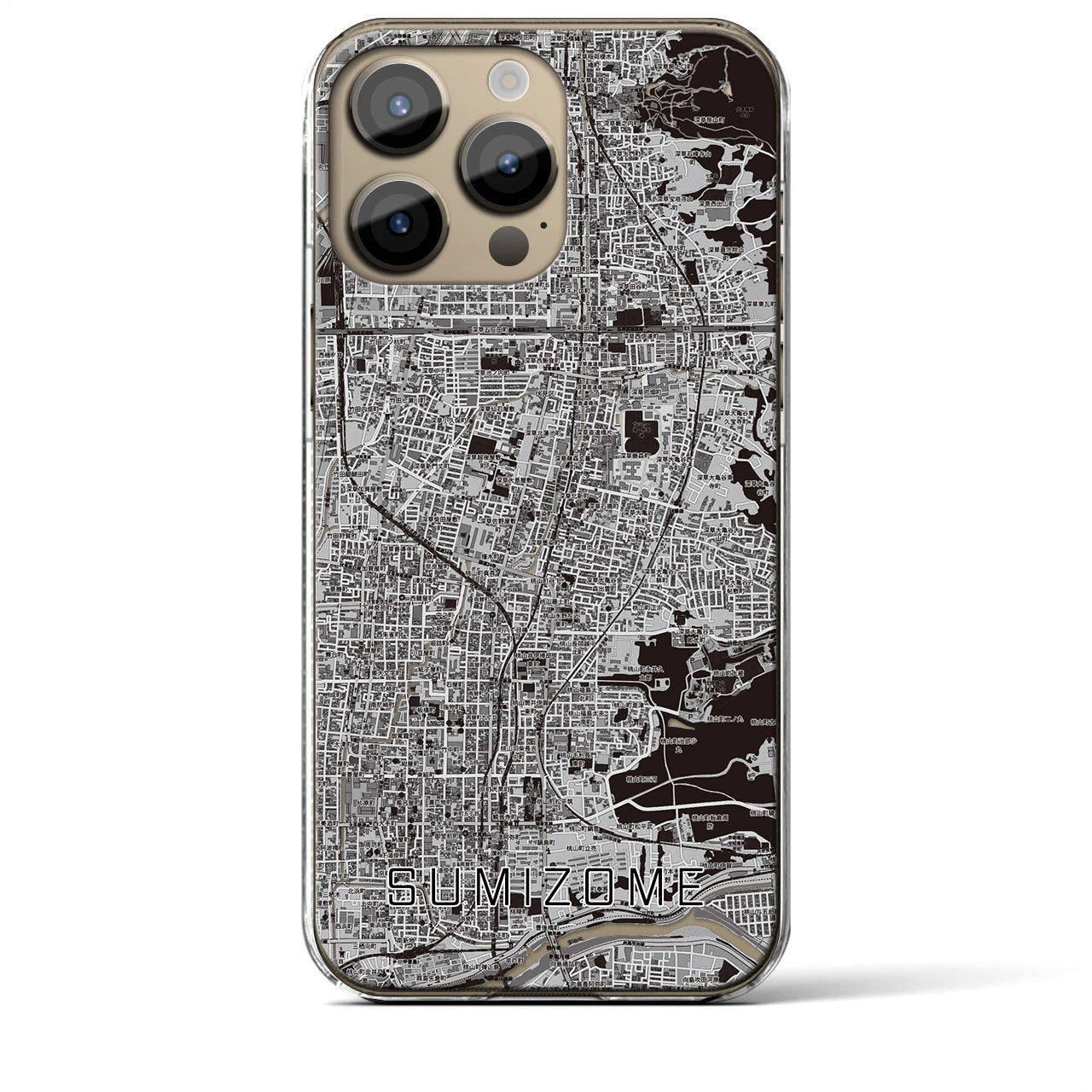 【墨染（京都府）】地図柄iPhoneケース（クリアタイプ）