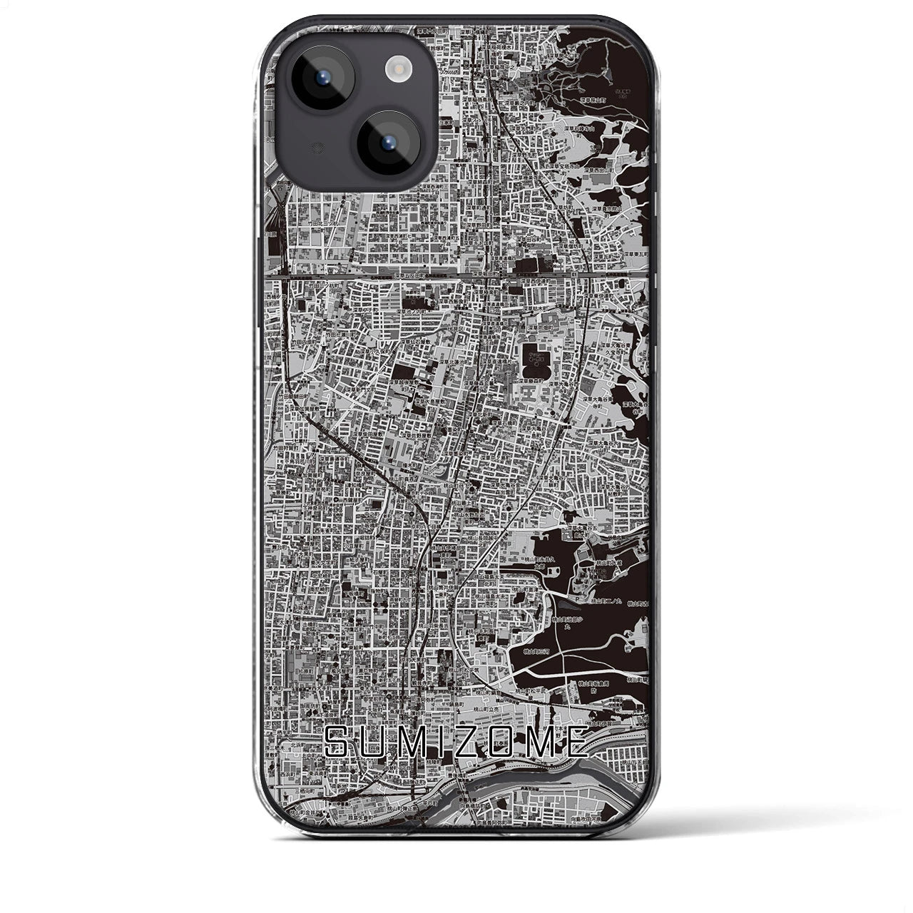 【墨染（京都府）】地図柄iPhoneケース（クリアタイプ）