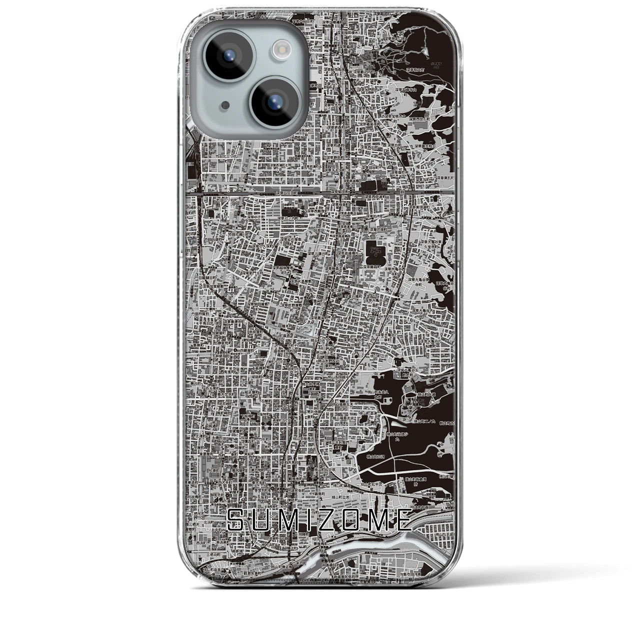 【墨染（京都府）】地図柄iPhoneケース（クリアタイプ）