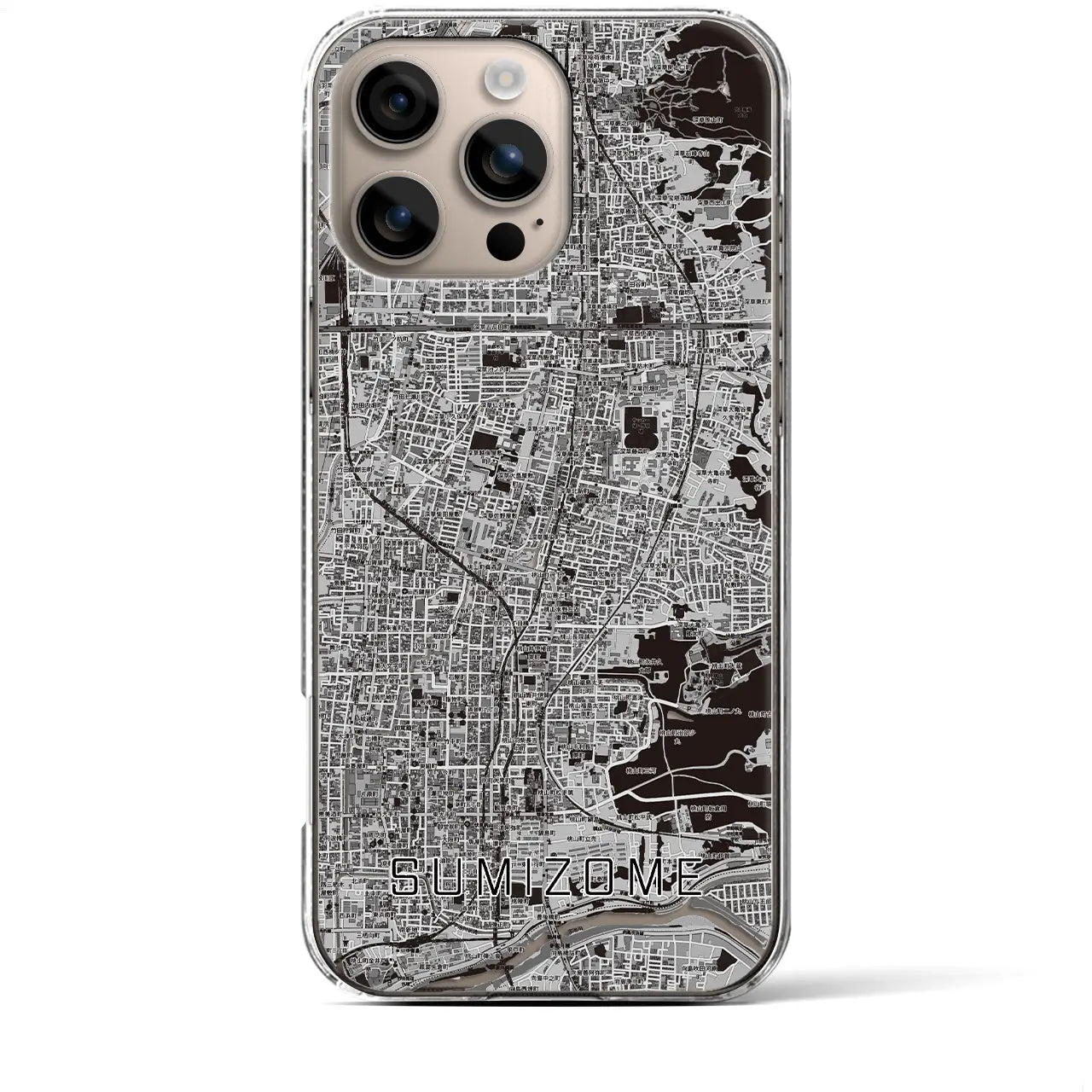 【墨染（京都府）】地図柄iPhoneケース（クリアタイプ）
