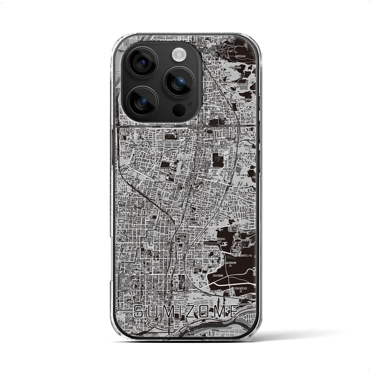 【墨染（京都府）】地図柄iPhoneケース（クリアタイプ）