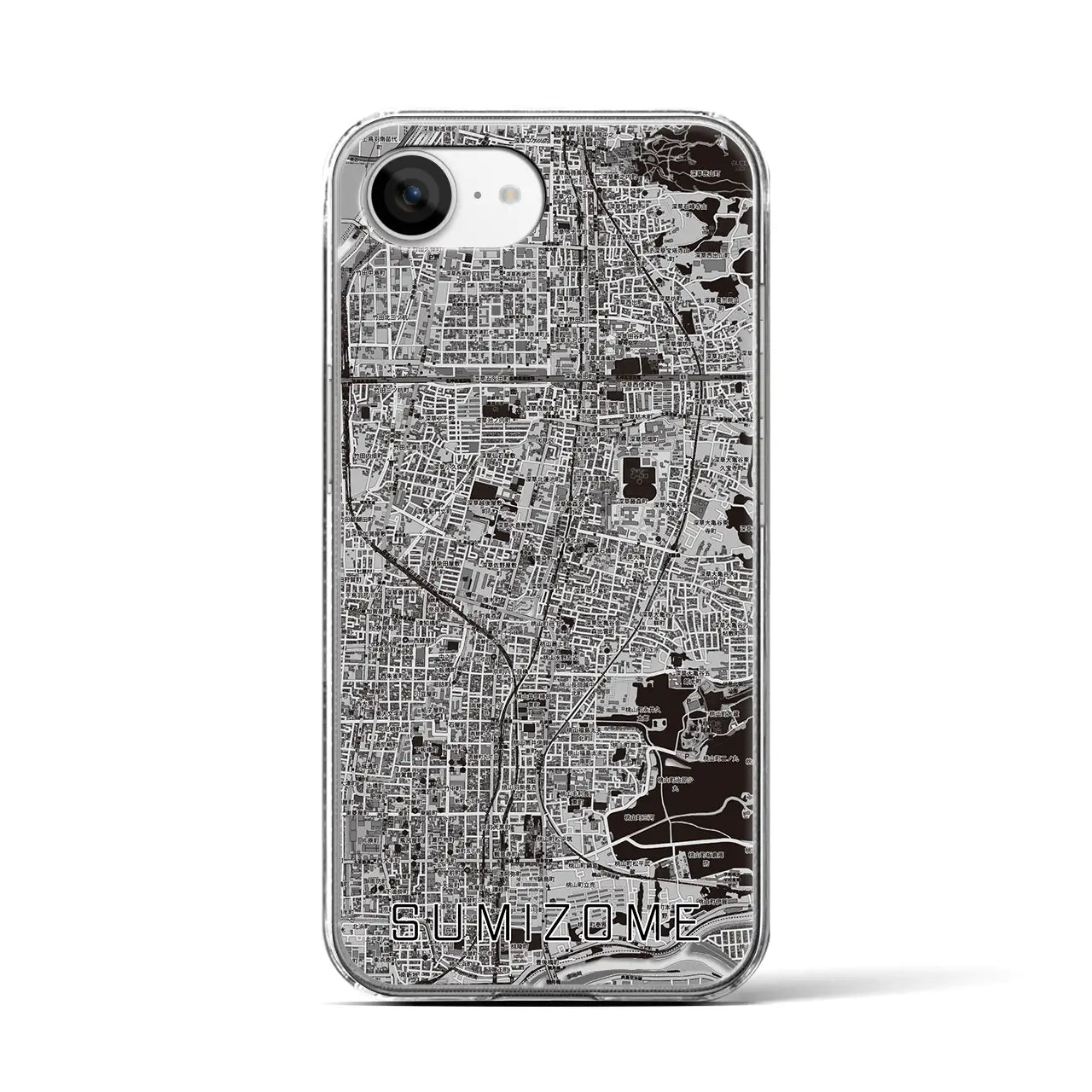 【墨染（京都府）】地図柄iPhoneケース（クリアタイプ）