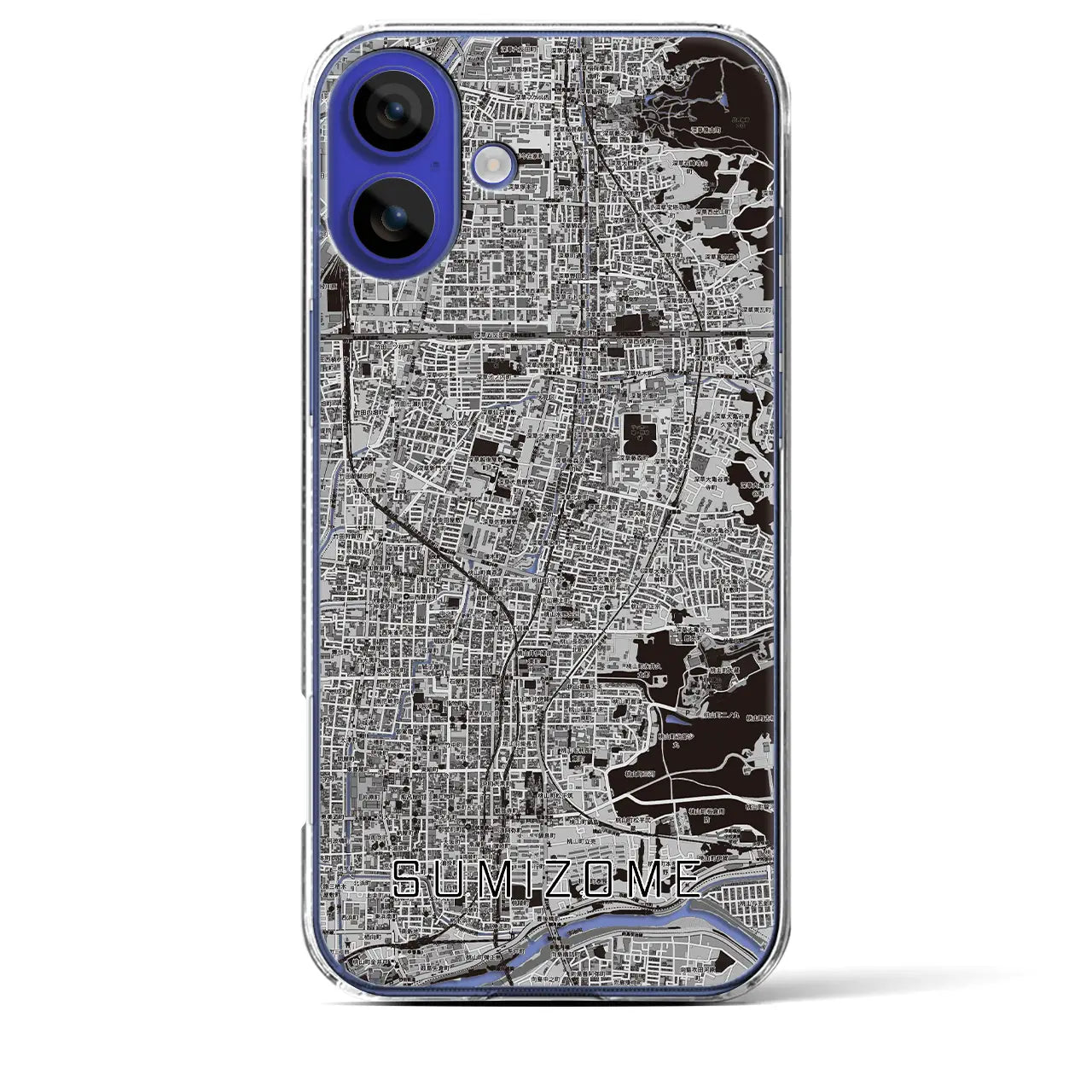 【墨染（京都府）】地図柄iPhoneケース（クリアタイプ）