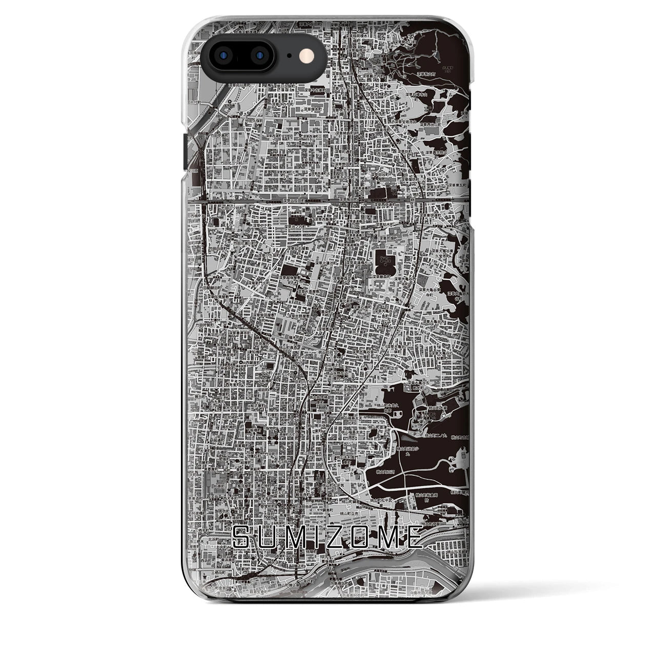 【墨染（京都府）】地図柄iPhoneケース（クリアタイプ）