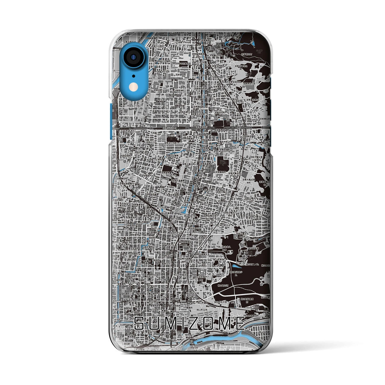 【墨染（京都府）】地図柄iPhoneケース（クリアタイプ）