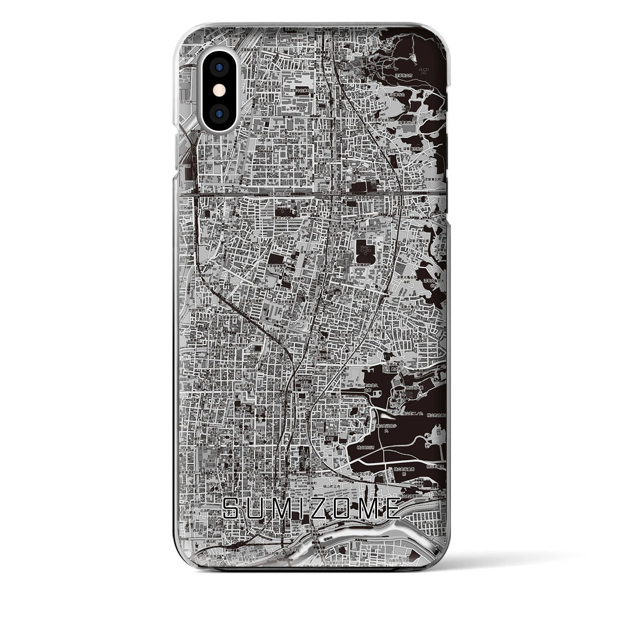 【墨染（京都府）】地図柄iPhoneケース（クリアタイプ）