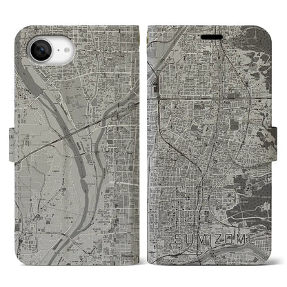 【墨染（京都府）】地図柄iPhoneケース（手帳タイプ）