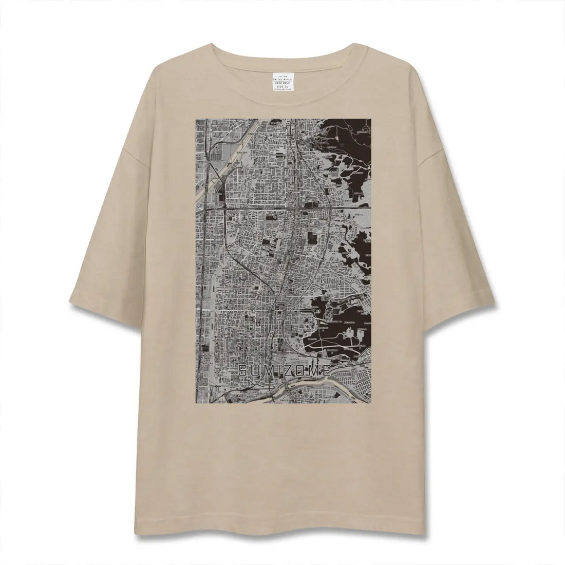 【墨染（京都府）】地図柄ビッグシルエットTシャツ