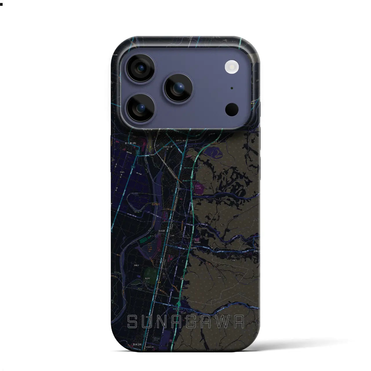 【砂川（北海道）】地図柄iPhoneケース（バックカバータイプ）