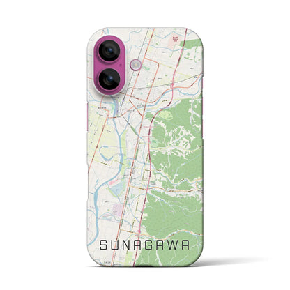 【砂川（北海道）】地図柄iPhoneケース（バックカバータイプ）